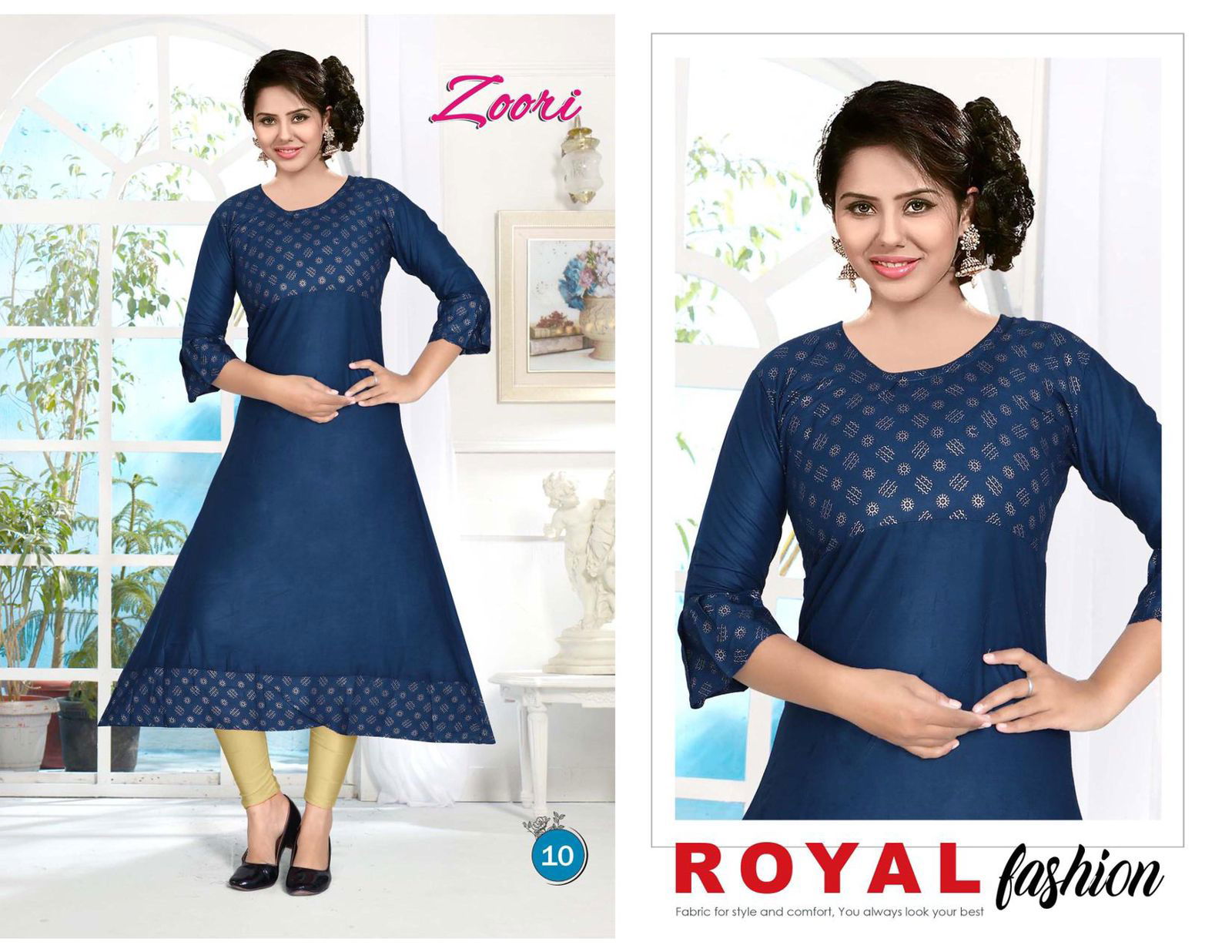 Beauty Queen Zoori 1 Rayon Ethnic Wear Printed Anarkali Kurti Collection